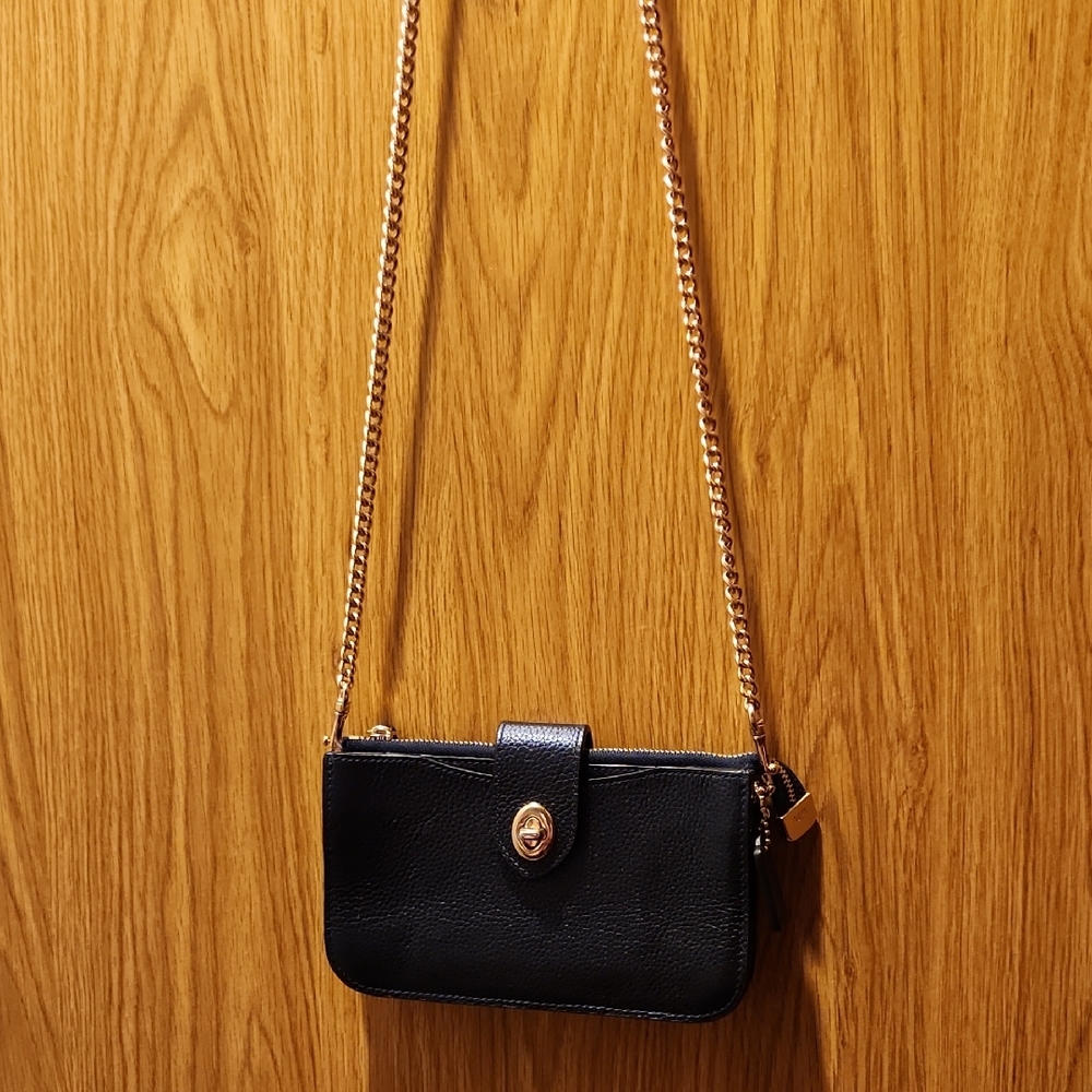 Coach Navy Blue Leather Crossbody Bag